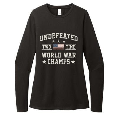 Undefeated Twotime World War Champs Usa Womens CVC Long Sleeve Shirt