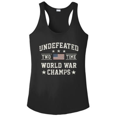 Undefeated Twotime World War Champs Usa Ladies PosiCharge Competitor Racerback Tank