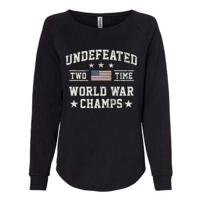 Undefeated Twotime World War Champs Usa Womens California Wash Sweatshirt