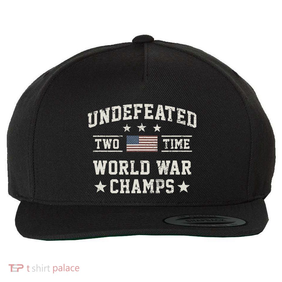 Undefeated Twotime World War Champs Usa Wool Snapback Cap