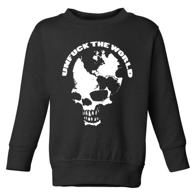 Unfuck The World Skull Toddler Sweatshirt