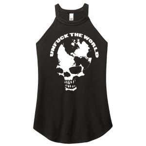 Unfuck The World Skull Women’s Perfect Tri Rocker Tank