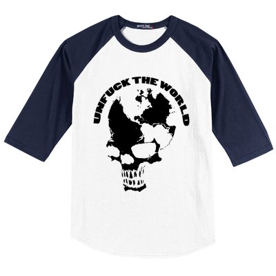 Unfuck The World Skull Baseball Sleeve Shirt