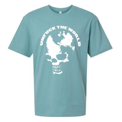 Unfuck The World Skull Sueded Cloud Jersey T-Shirt