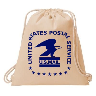 USPS US Air Mail Seal Drawstring Bag