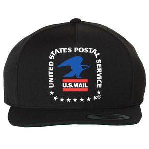 Usps Us Air Mail Seal Flat Bill Trucker Wool Snapback Cap