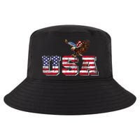 USA US American Flag Patriotic 4th Of July Bald Eagle Merica Cool Comfort Performance Bucket Hat