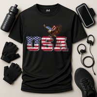 USA US American Flag Patriotic 4th Of July Bald Eagle Merica Cooling Performance Crew T-Shirt