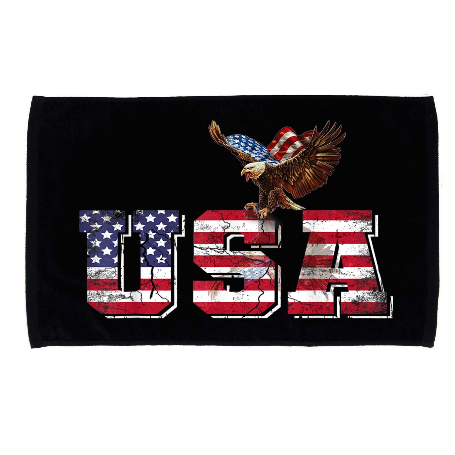 USA US American Flag Patriotic 4th Of July Bald Eagle Merica Microfiber Hand Towel
