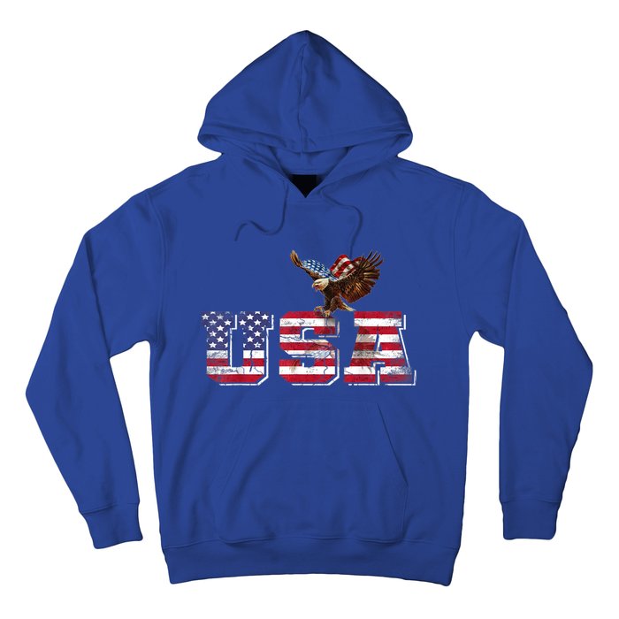 USA US American Flag Patriotic 4th Of July Bald Eagle Merica Hoodie