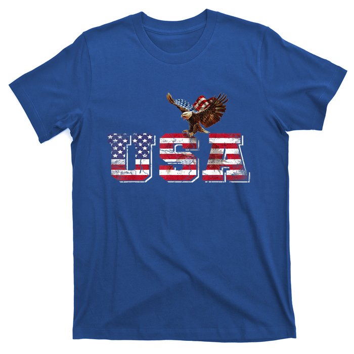 USA US American Flag Patriotic 4th Of July Bald Eagle Merica T-Shirt