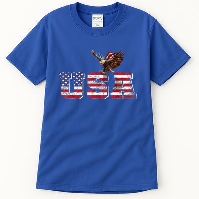 USA US American Flag Patriotic 4th Of July Bald Eagle Merica Tall T-Shirt