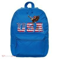 USA US American Flag Patriotic 4th Of July Bald Eagle Merica 16 in Basic Backpack