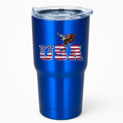 USA US American Flag Patriotic 4th Of July Bald Eagle Merica Tumbler