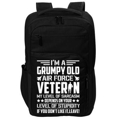 USAF US Air Force Emblem Military Airplane, Retired Air Force Sarcastic Slogan Impact Tech Backpack