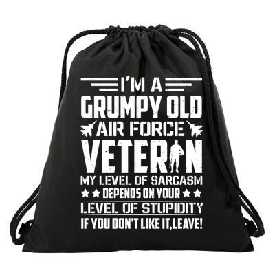 USAF US Air Force Emblem Military Airplane, Retired Air Force Sarcastic Slogan Drawstring Bag