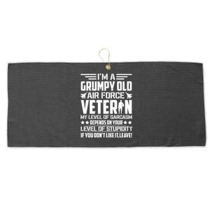 USAF US Air Force Emblem Military Airplane, Retired Air Force Sarcastic Slogan Large Microfiber Waffle Golf Towel