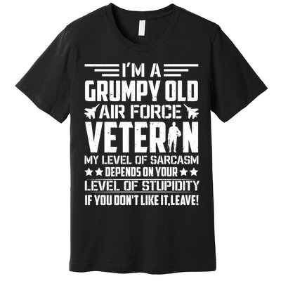 USAF US Air Force Emblem Military Airplane, Retired Air Force Sarcastic Slogan Premium T-Shirt
