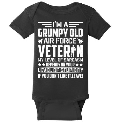 USAF US Air Force Emblem Military Airplane, Retired Air Force Sarcastic Slogan Baby Bodysuit