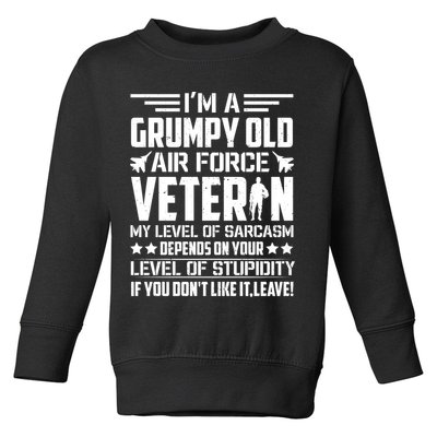 USAF US Air Force Emblem Military Airplane, Retired Air Force Sarcastic Slogan Toddler Sweatshirt
