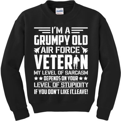 USAF US Air Force Emblem Military Airplane, Retired Air Force Sarcastic Slogan Kids Sweatshirt
