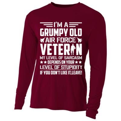 USAF US Air Force Emblem Military Airplane, Retired Air Force Sarcastic Slogan Cooling Performance Long Sleeve Crew