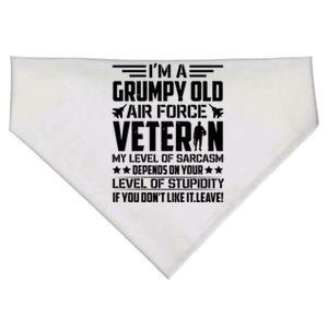 USAF US Air Force Emblem Military Airplane, Retired Air Force Sarcastic Slogan USA-Made Doggie Bandana