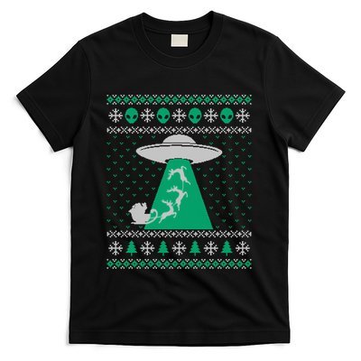 Ufo Ugly Christmas Sweater Alien Santa Ugly Xmas Sweater Sweatshirt T-Shirt