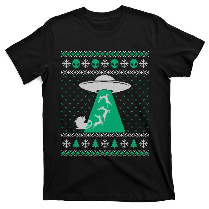 Ufo Ugly Christmas Sweater Alien Santa Ugly Xmas Sweater Sweatshirt T-Shirt