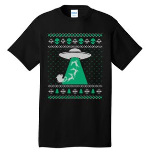 Ufo Ugly Christmas Sweater Alien Santa Ugly Xmas Sweater Sweatshirt Tall T-Shirt