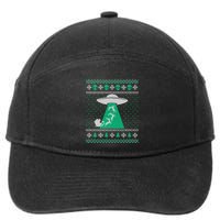 Ufo Ugly Christmas Sweater Alien Santa Ugly Xmas Sweater Sweatshirt 7-Panel Snapback Hat