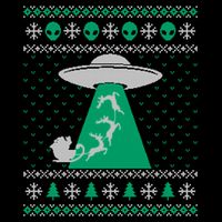 Ufo Ugly Christmas Sweater Alien Santa Ugly Xmas Sweater Sweatshirt 7-Panel Snapback Hat