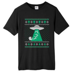 Ufo Ugly Christmas Sweater Alien Santa Ugly Xmas Sweater Sweatshirt Tall Fusion ChromaSoft Performance T-Shirt