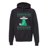 Ufo Ugly Christmas Sweater Alien Santa Ugly Xmas Sweater Sweatshirt Premium Hoodie