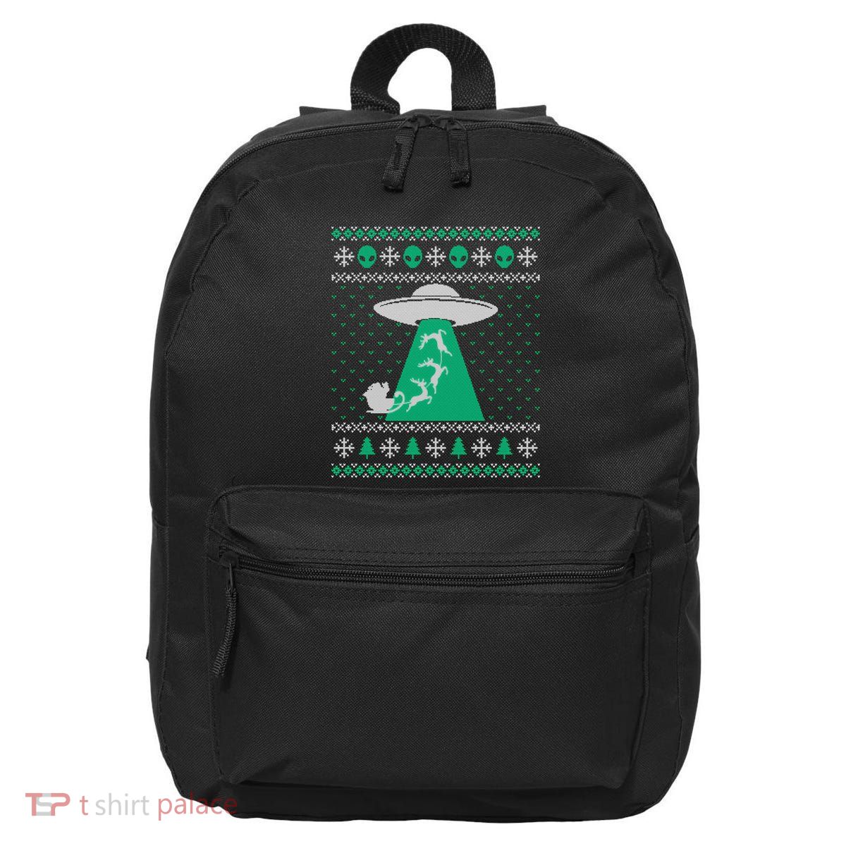 Ufo Ugly Christmas Sweater Alien Santa Ugly Xmas Sweater Sweatshirt 16 in Basic Backpack