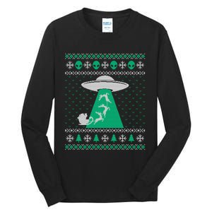 Ufo Ugly Christmas Sweater Alien Santa Ugly Xmas Sweater Sweatshirt Tall Long Sleeve T-Shirt