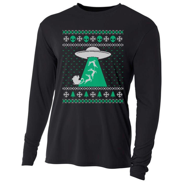 Ufo Ugly Christmas Sweater Alien Santa Ugly Xmas Sweater Sweatshirt Cooling Performance Long Sleeve Crew