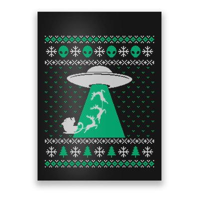 Ufo Ugly Christmas Sweater Alien Santa Ugly Xmas Sweater Sweatshirt Poster