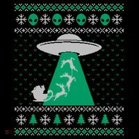 Ufo Ugly Christmas Sweater Alien Santa Ugly Xmas Sweater Sweatshirt Poster