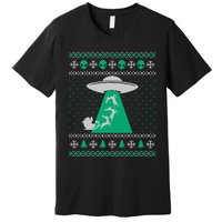 Ufo Ugly Christmas Sweater Alien Santa Ugly Xmas Sweater Sweatshirt Premium T-Shirt