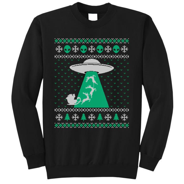 Ufo Ugly Christmas Sweater Alien Santa Ugly Xmas Sweater Sweatshirt Tall Sweatshirt