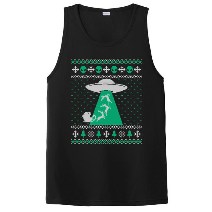 Ufo Ugly Christmas Sweater Alien Santa Ugly Xmas Sweater Sweatshirt PosiCharge Competitor Tank