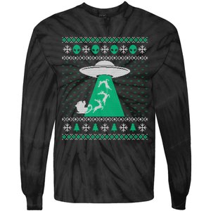 Ufo Ugly Christmas Sweater Alien Santa Ugly Xmas Sweater Sweatshirt Tie-Dye Long Sleeve Shirt