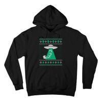 Ufo Ugly Christmas Sweater Alien Santa Ugly Xmas Sweater Sweatshirt Tall Hoodie