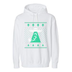 Ufo Ugly Christmas Sweater Alien Santa Ugly Xmas Sweater Sweatshirt Garment-Dyed Fleece Hoodie