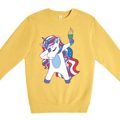 USA Unicorn Dabbing Premium Crewneck Sweatshirt