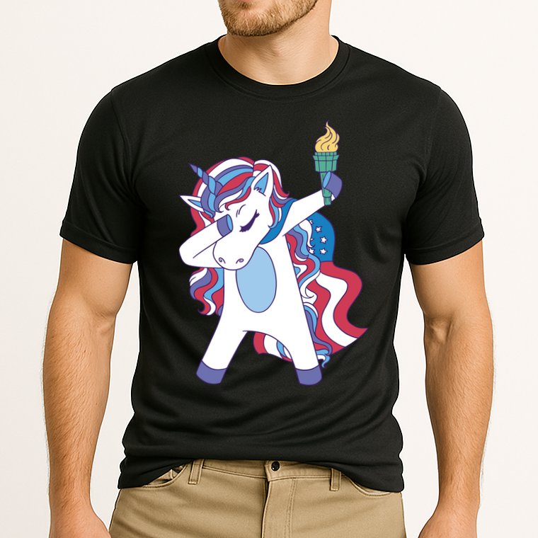 USA Unicorn Dabbing Performance Shirt