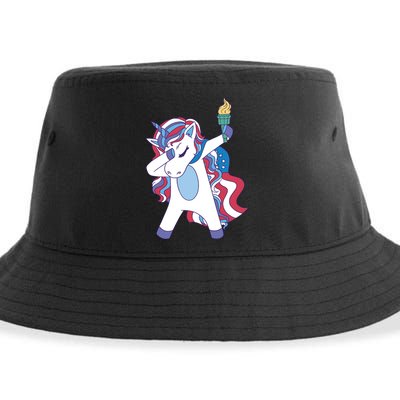 USA Unicorn Dabbing Sustainable Bucket Hat