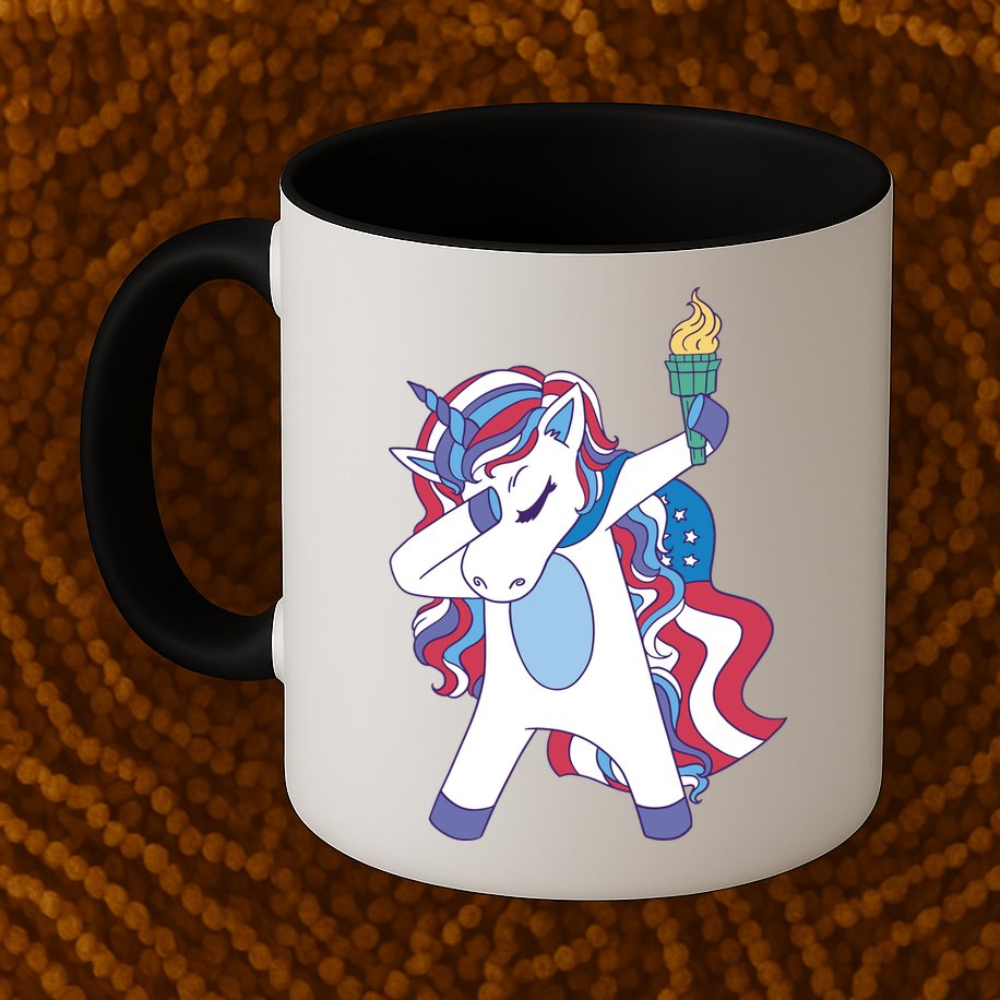 USA Unicorn Dabbing Mug