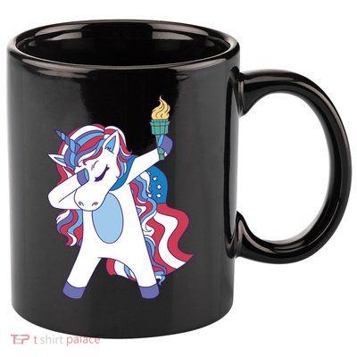 USA Unicorn Dabbing 11oz C Handle Ceramic Mug